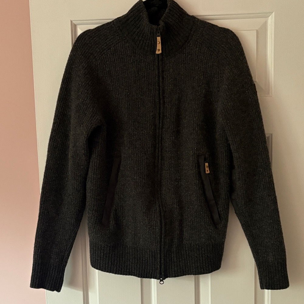 Fjallraven Men's Zip Up Sweater - Dark Gray